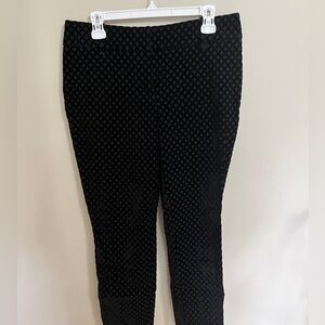 NWT, White House Black Market Women’s Black Velvet Textured Pants